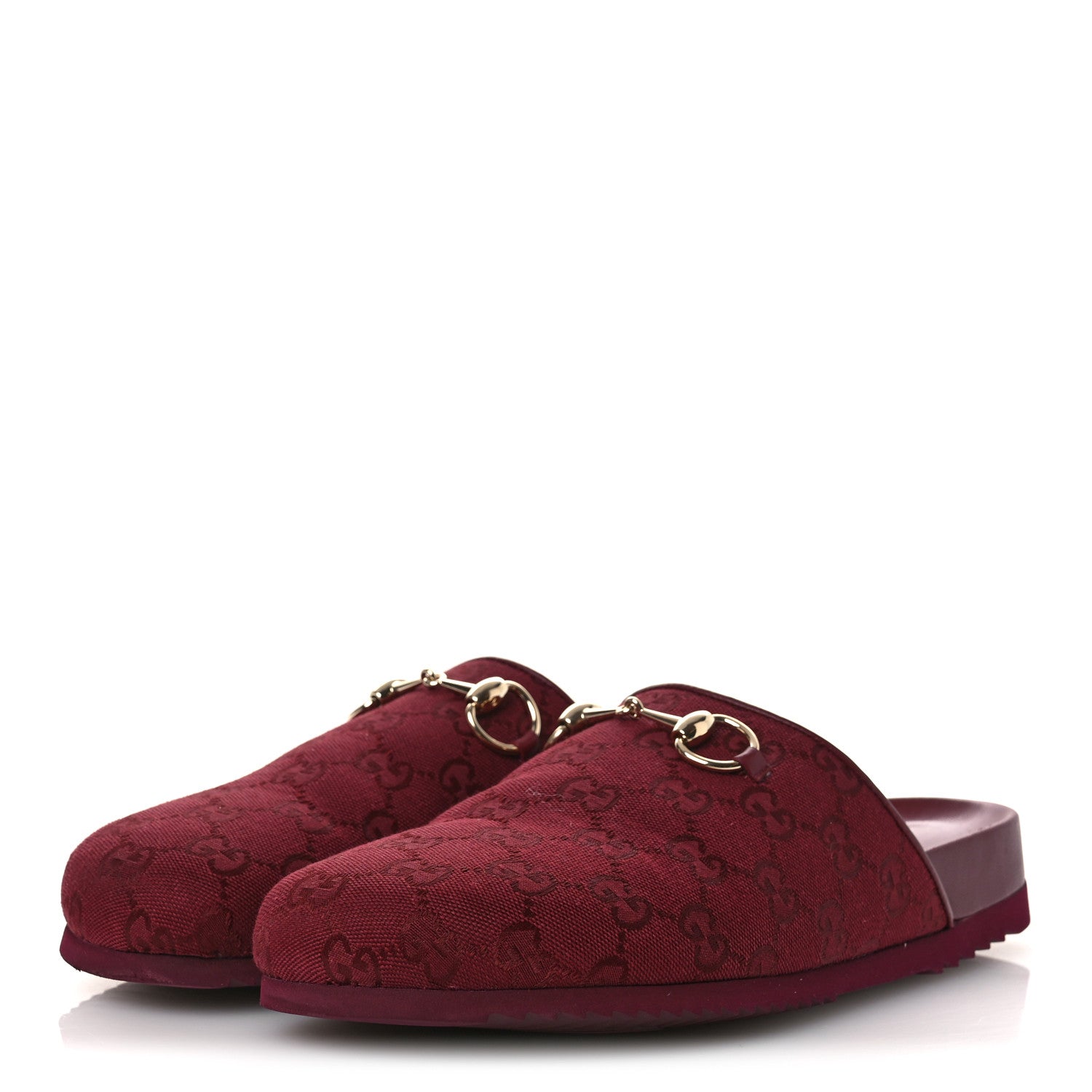 Gucci GG Supreme Monogram Womens Horsebit Slippers 40 Rosso Ancora 4 of 13