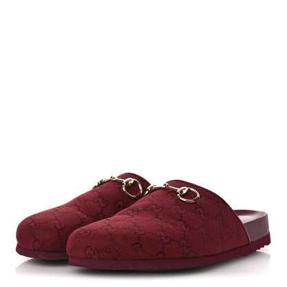 Gucci GG Supreme Monogram Womens Horsebit Slippers 40 Rosso Ancora 4 of 13