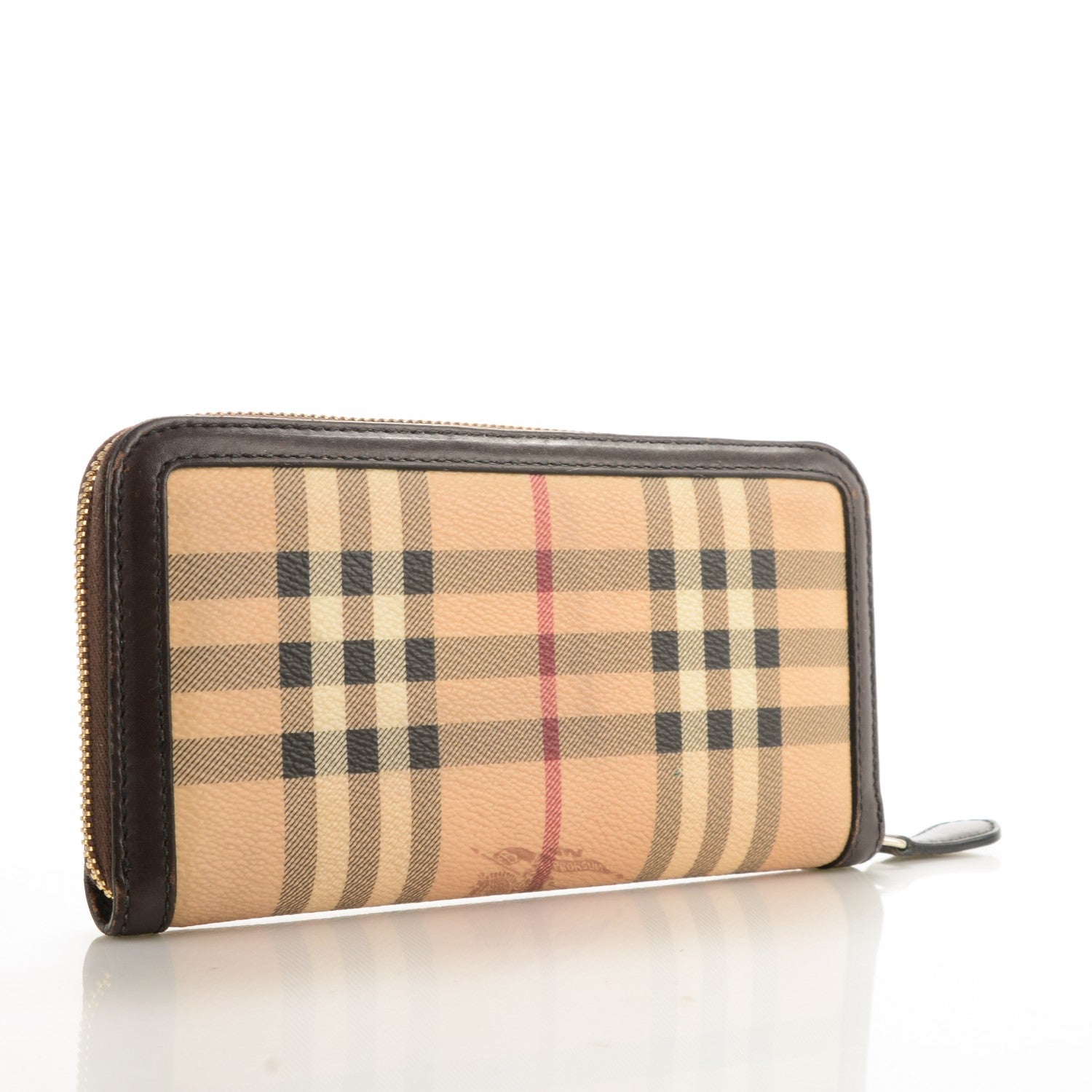 Burberry Haymarket Check Large Ziggy Zip Around Wallet Chocolate 3 of 7