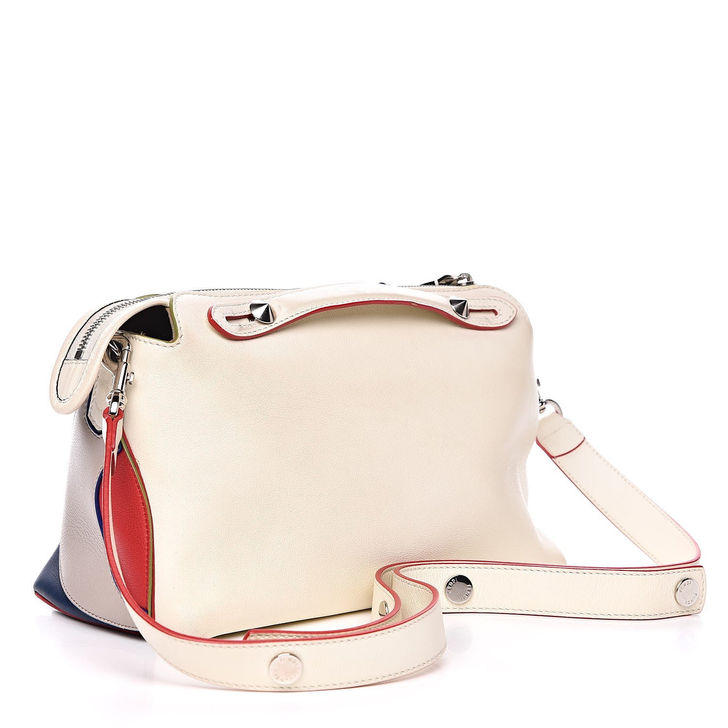 Fendi Vitello Dolce Marquetry Medium By The Way Boston Bag White Multicolor 3 of 18