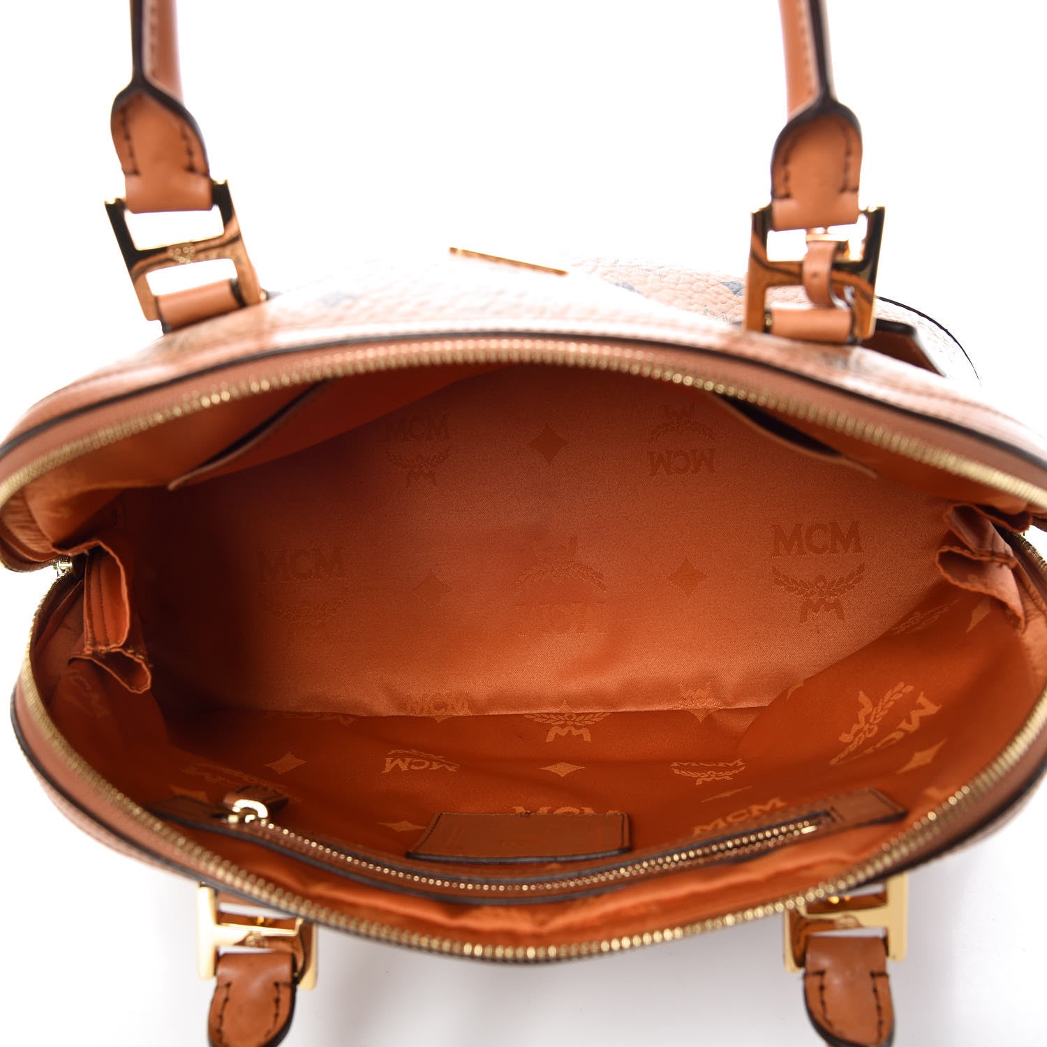MCM Visetos Heritage Bowler Bag Cognac 5 of 14