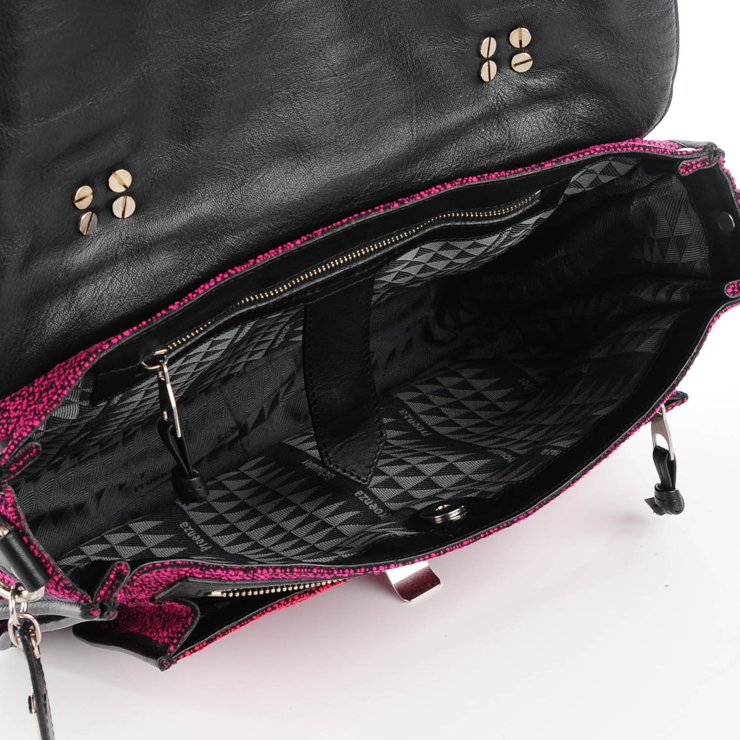 Tweed Lambskin Medium PS1 Satchel Berry Fuxia Pink