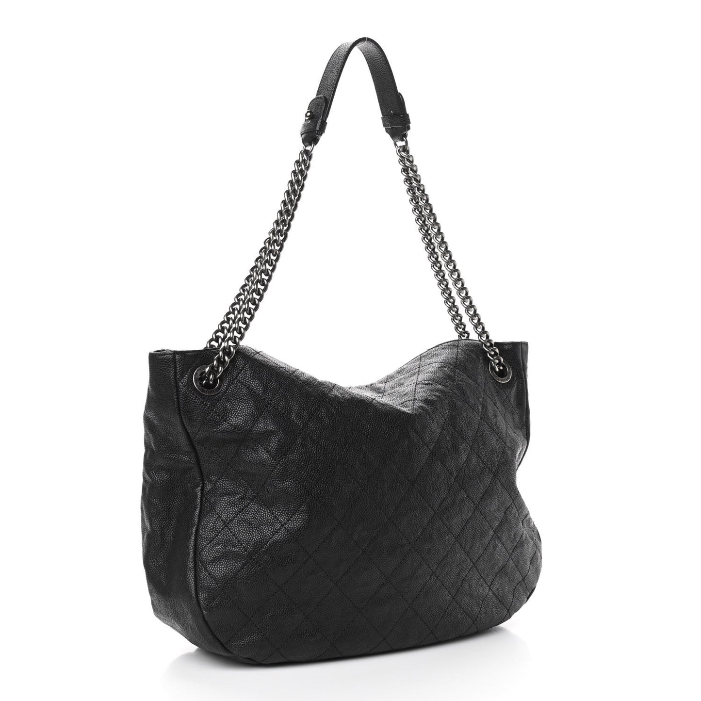 Caviar Quilted Simply CC Hobo Black