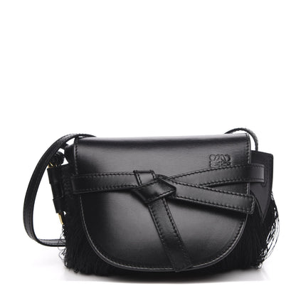 Loewe Calfskin Mini Fringe Gate Crossbody Bag Black 1 of 11