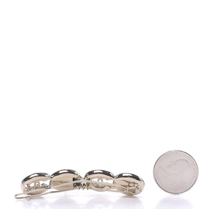 Chanel Pearl Coco Hair Clip Barrette Gold 2 of 5