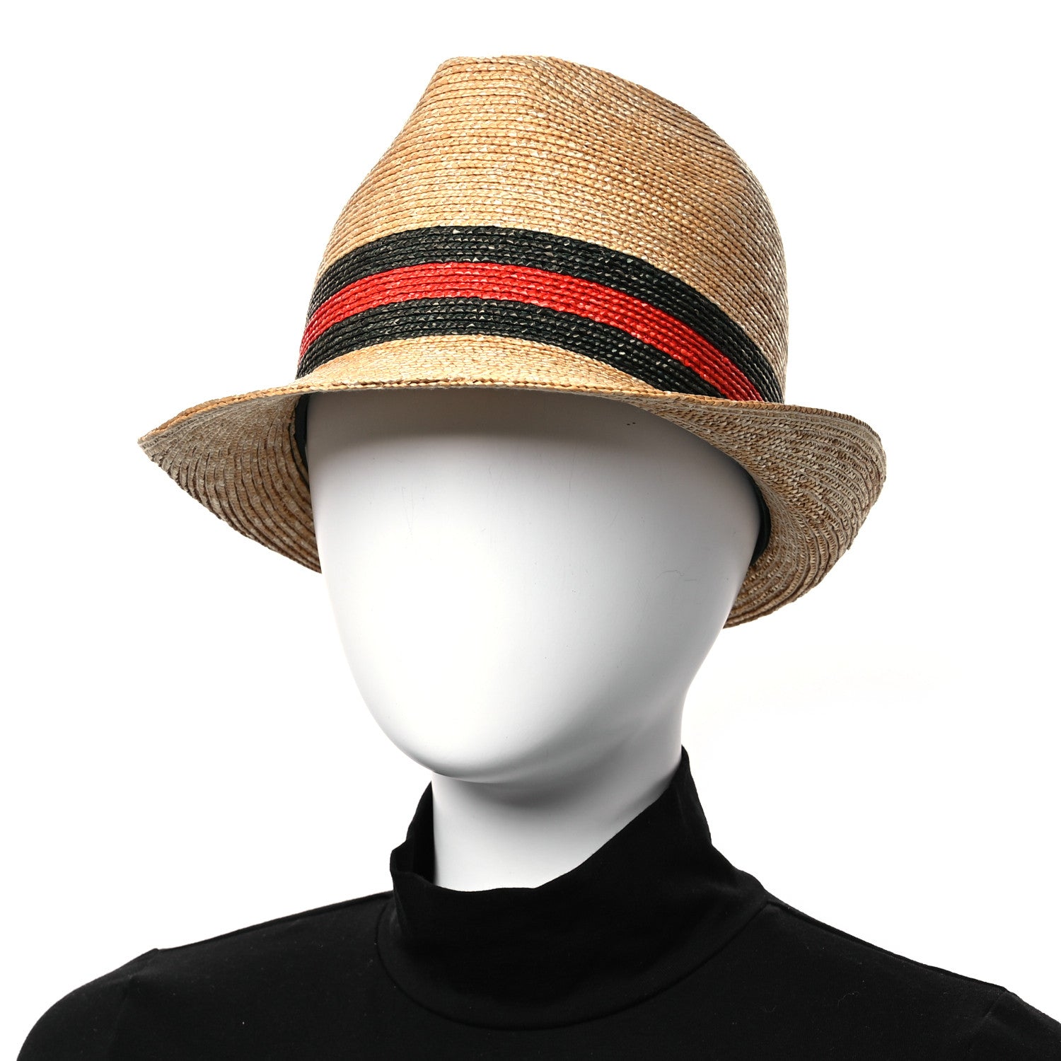 Gucci Abaca Straw Web Fedora Hat XL 2 of 13