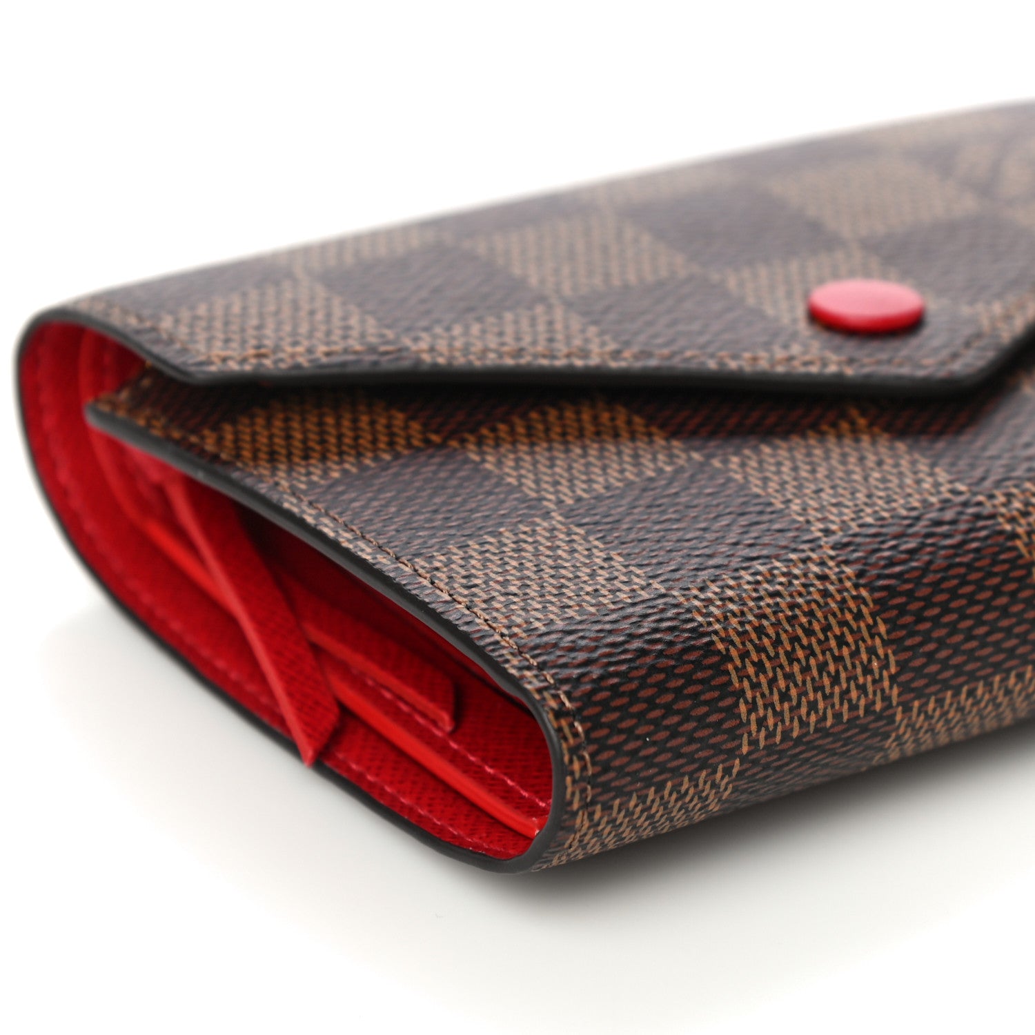 Louis Vuitton Damier Ebene Victorine Wallet Red 8 of 12