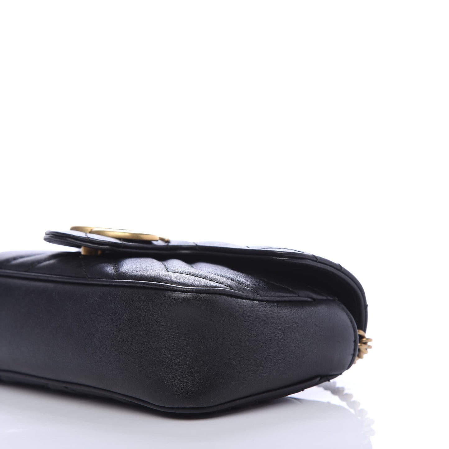 Calfskin Matelasse Super Mini GG Marmont Shoulder Bag Black