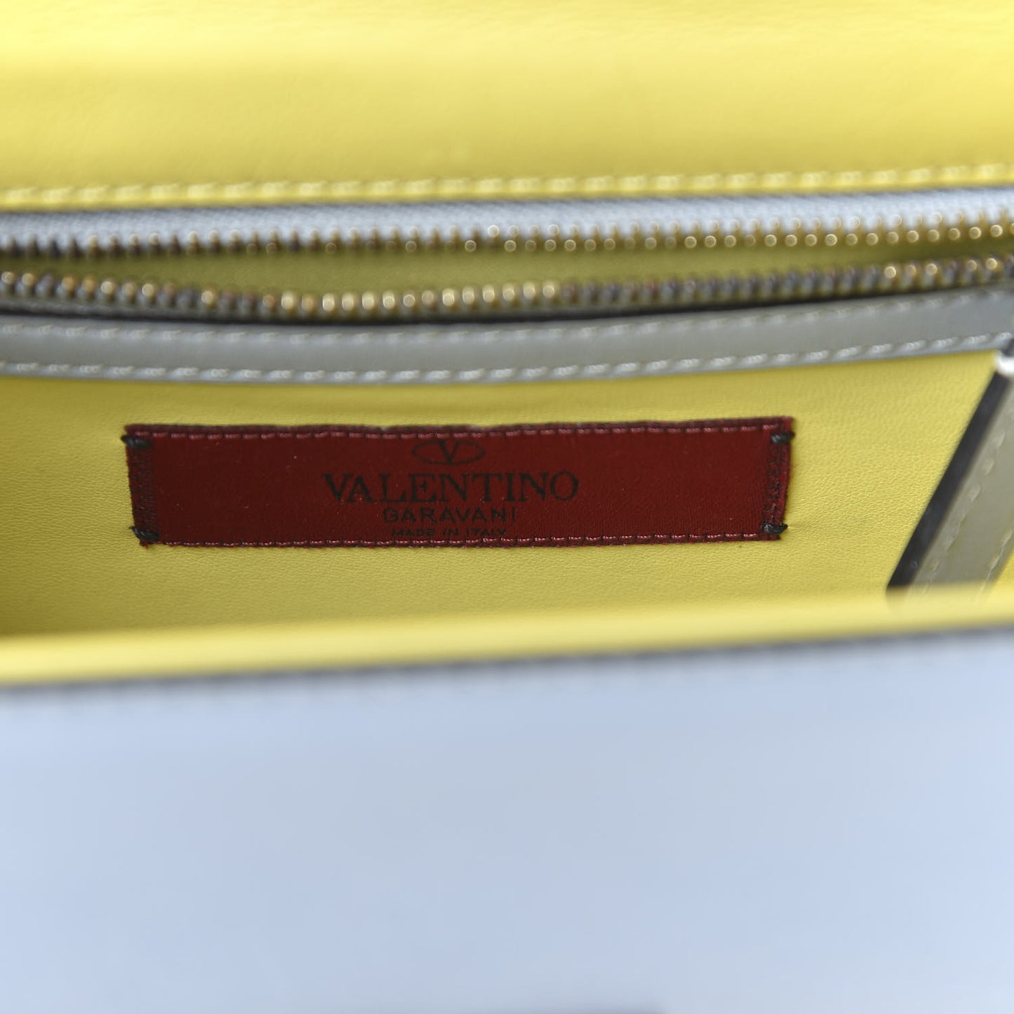 Vitello Watercolor Small Glam Lock Rockstud Flap Rose Green Yellow Sky