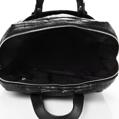 Chanel Coated Canvas Paris Biarritz Satchel Black 5 of 12