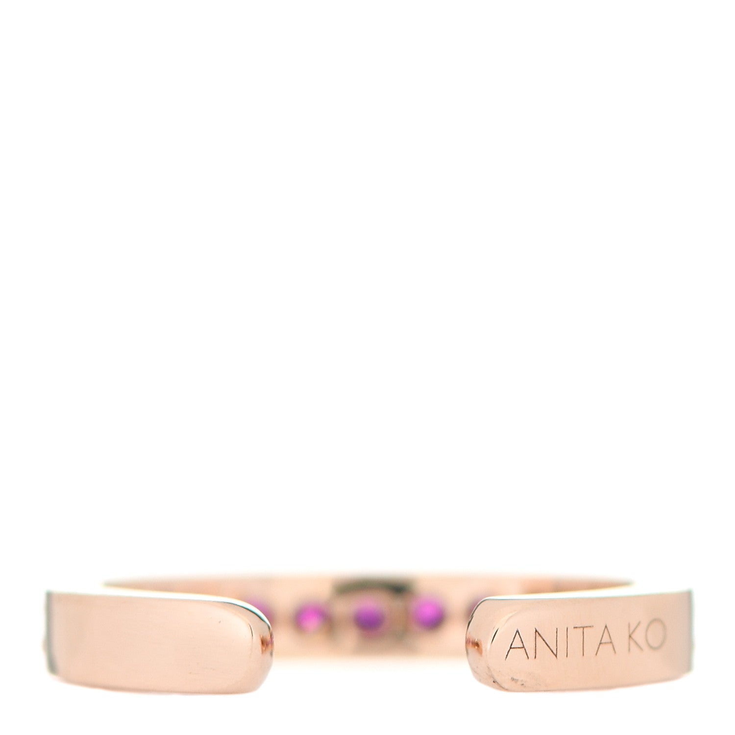 Anita Ko 18K Rose Gold Ruby Single Row Ear Cuff Earring 3 of 4