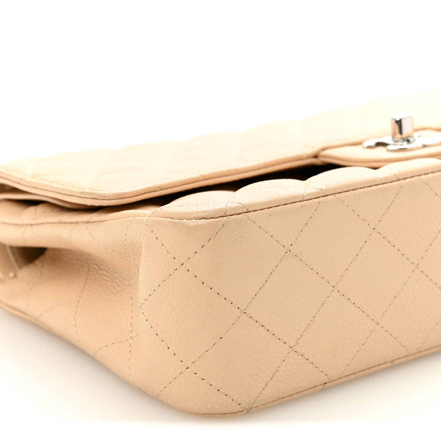 Chanel Caviar Quilted Medium Double Flap Beige Clair 9 of 10