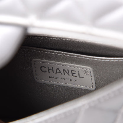 Chanel Metallic Lambskin Quilted Mini Rectangular Flap Silver 6 of 8