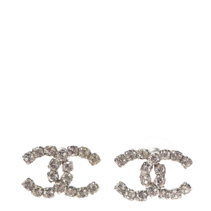 Chanel Crystal CC Earrings Silver 1 of 4