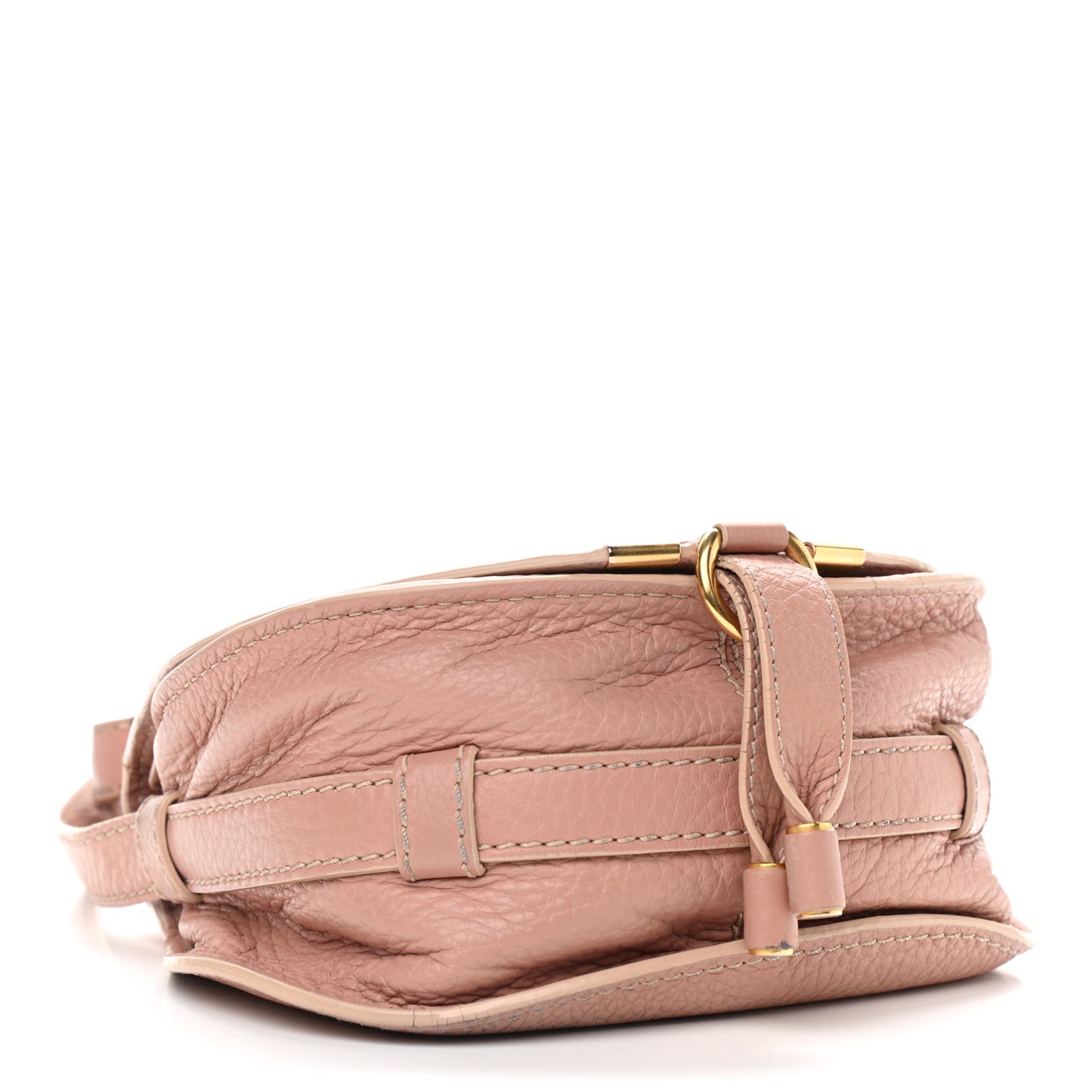 Grained Calfskin Small Marcie Saddle Bag Anemone Pink