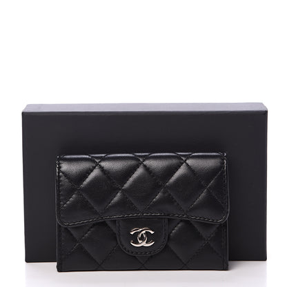 Chanel Lambskin Quilted Flap Card Holder Black 12 of 12