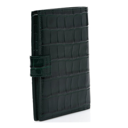 Chanel Calfskin Crocodile Embossed Crococo Passport Holder Emerald 3 of 8