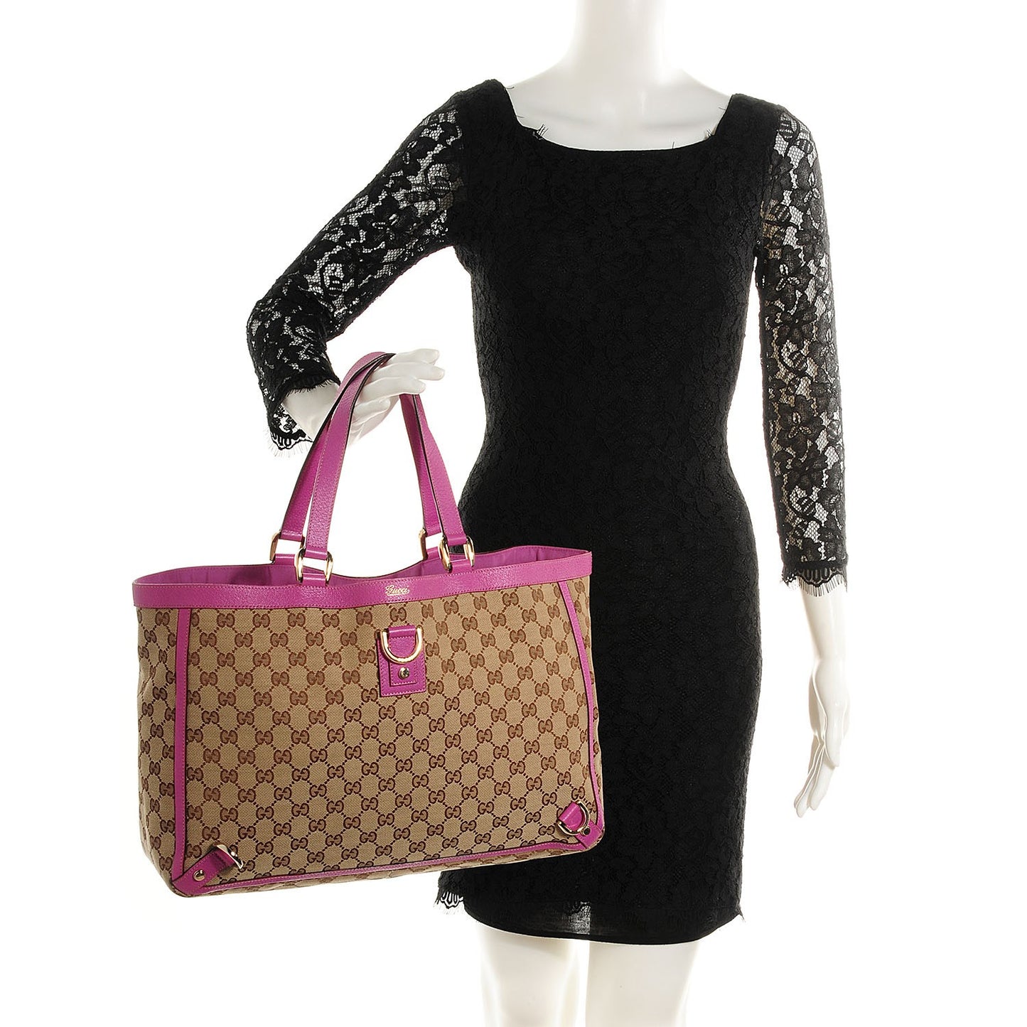 Monogram Abbey Large Tote Fuchsia