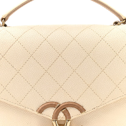 Chanel Grained Calfskin Quilted Small Cuba Top Handle Flap White 8 of 10