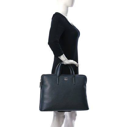 MCM Calfskin Briefcase Navy Blue 3 of 9