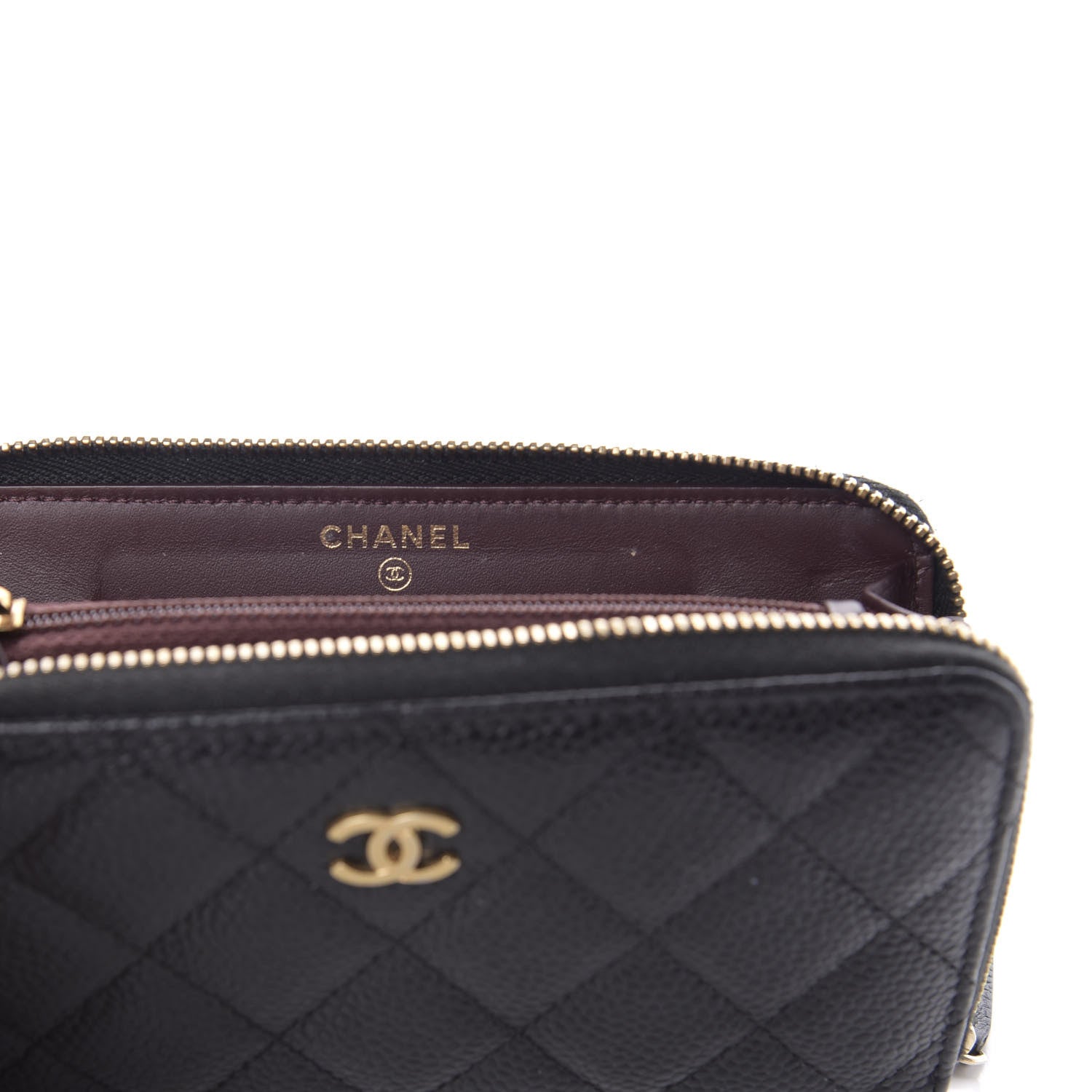 Chanel Caviar Quilted Medium Zip Around Wallet Black 6 of 10