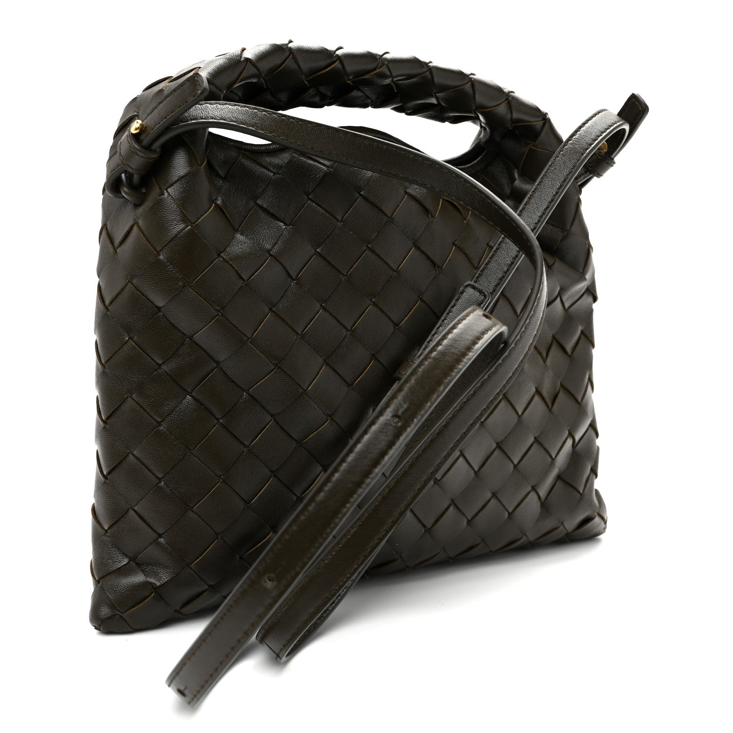 Bottega Veneta Calfskin Intrecciato Mini Hop Kaki 3 of 10