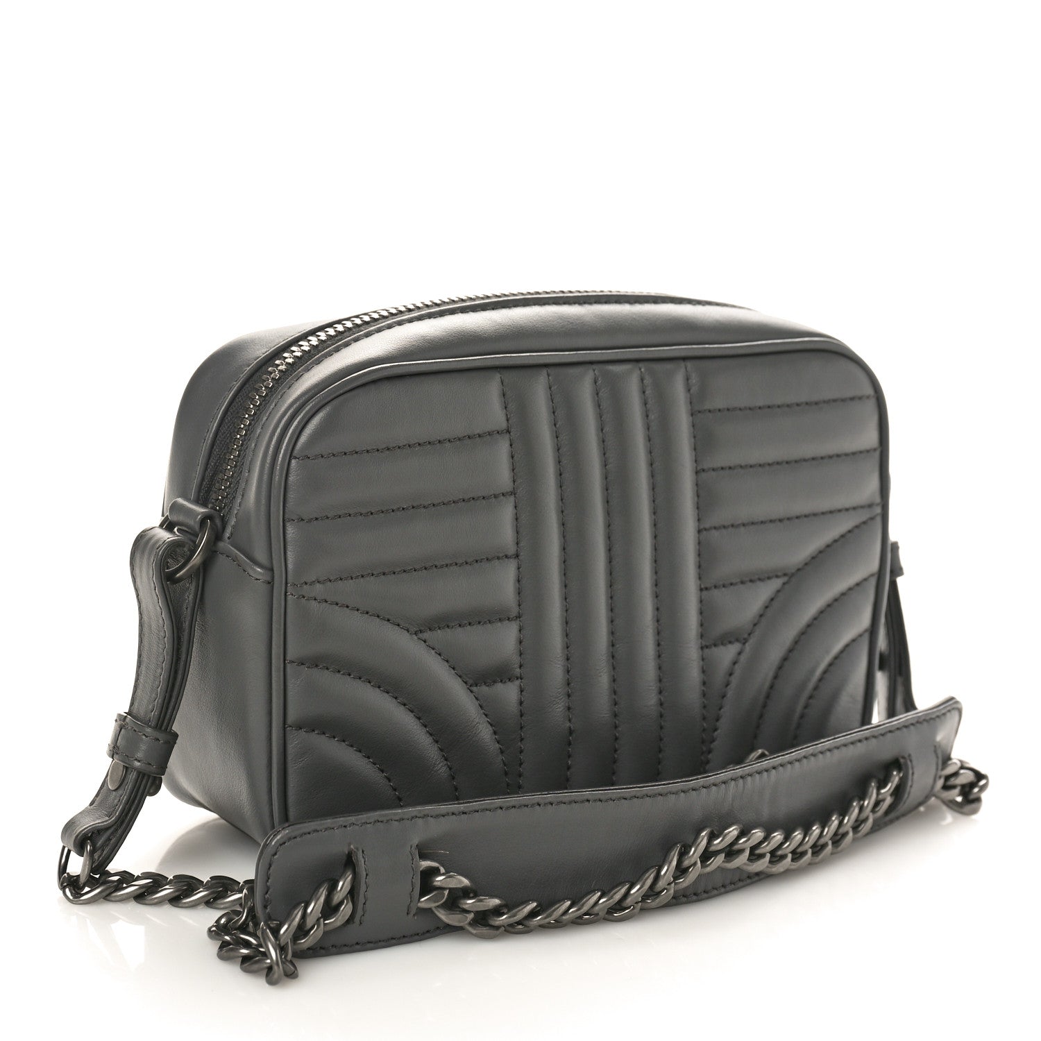 Prada Soft Calfskin Diagramme Crossbody Bag Mercurio 3 of 9