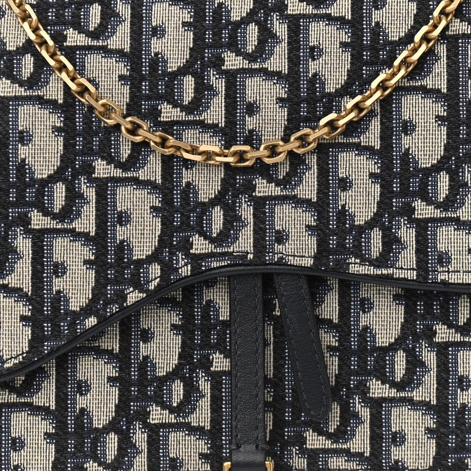 Christian Dior Oblique Saddle Chain Pouch Blue 7 of 12