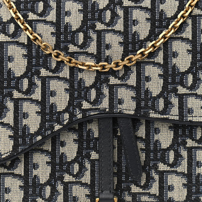 Christian Dior Oblique Saddle Chain Pouch Blue 7 of 12