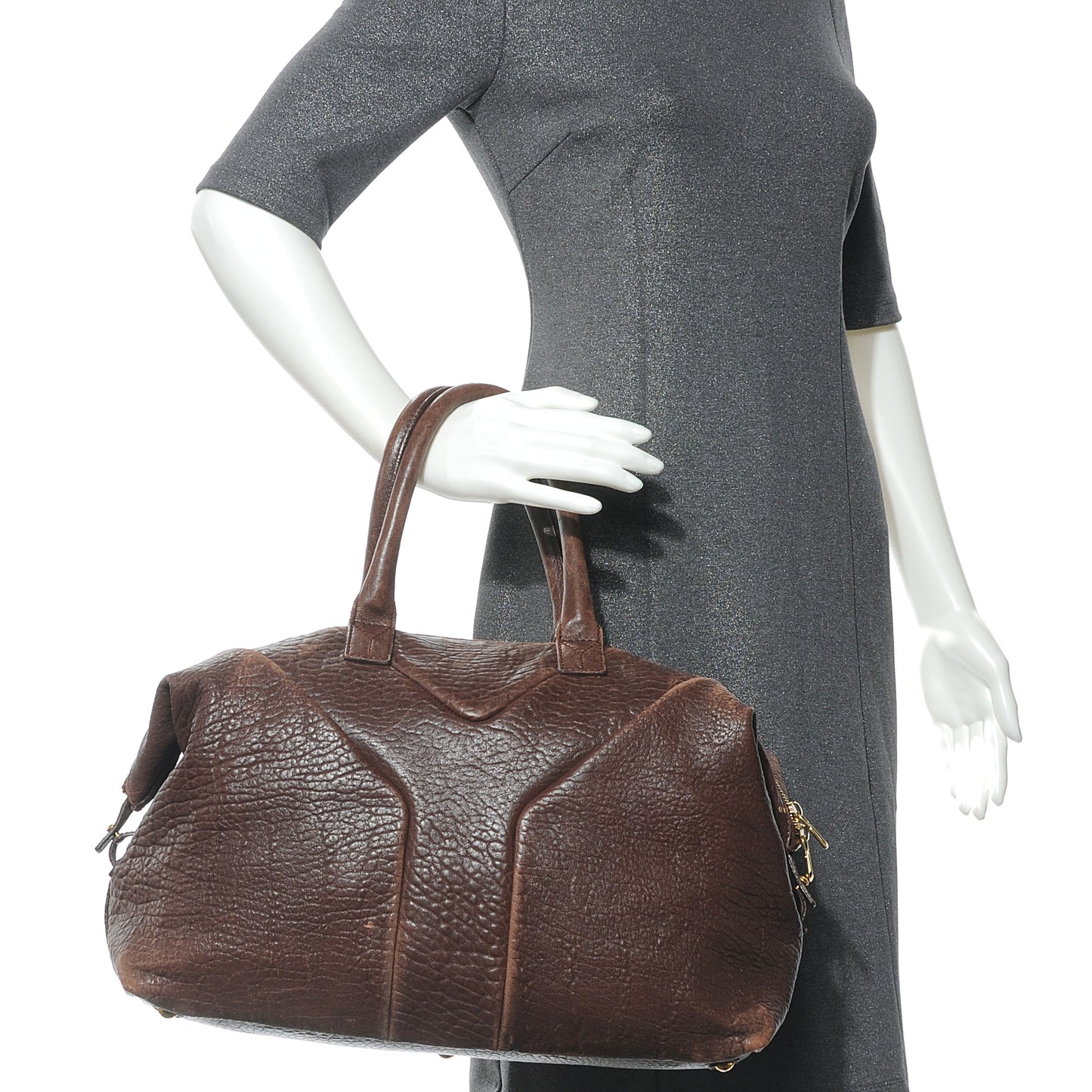 Pebbled Lambskin Medium Easy Sac Brown