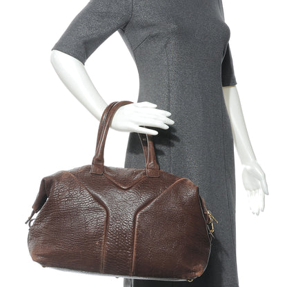 Saint Laurent Pebbled Lambskin Medium Easy Sac Brown 2 of 9