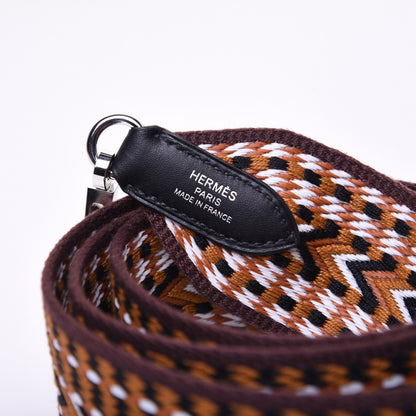 Hermes Toile Swift Sangle Allegro 50mm Shoulder Strap Sesame White Black 3 of 8