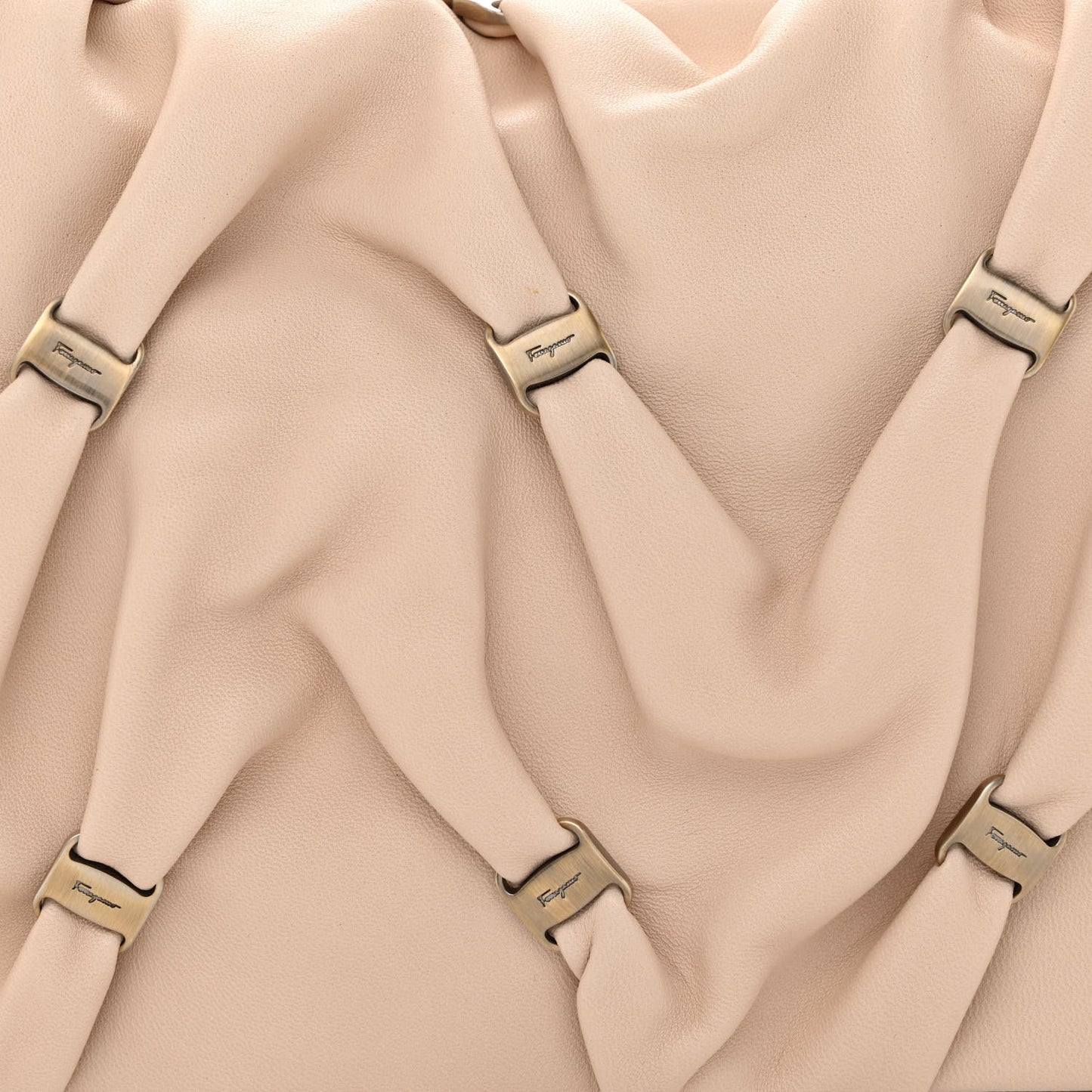 Calfskin Pleated Vara Chain Shoulder Bag Light Pink