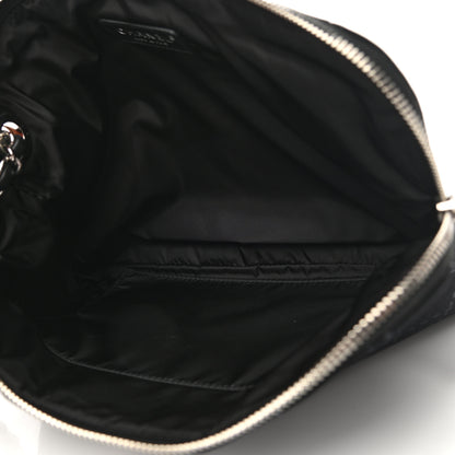 Chanel Neoprene Lambskin Printed Stitch Pouch With Handle Black 5 of 10