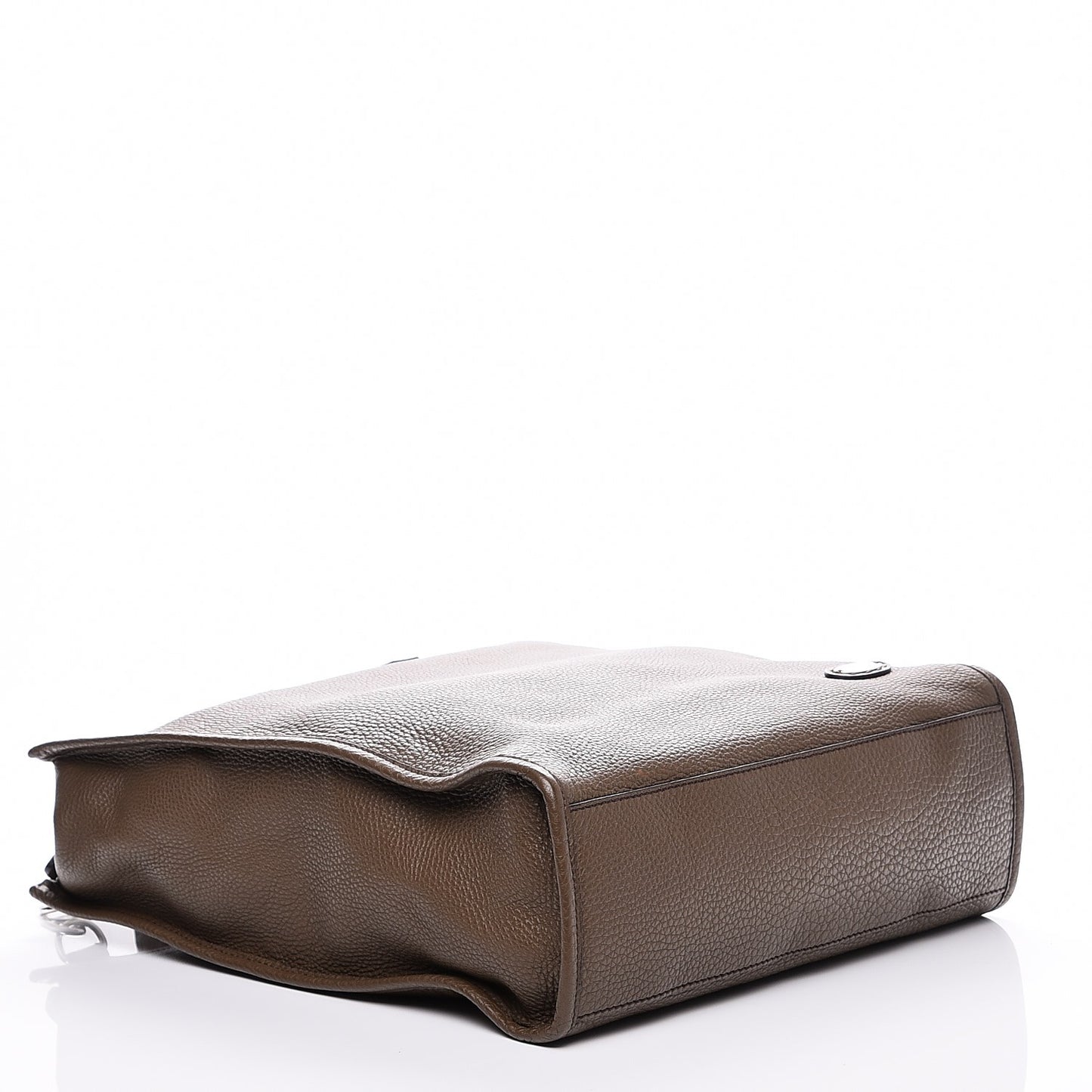 Calfskin Romano Selleria Shopping Media Tote Moss