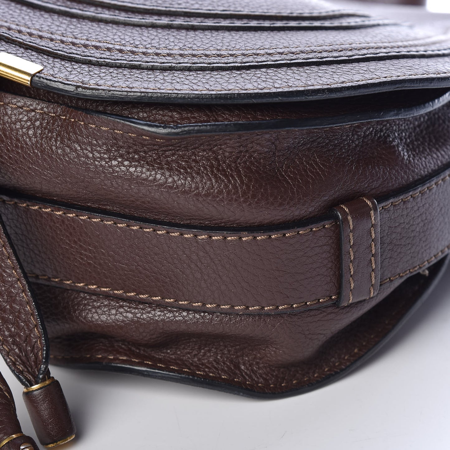 Calfskin Medium Marcie Round Crossbody Bag Coffee Shot