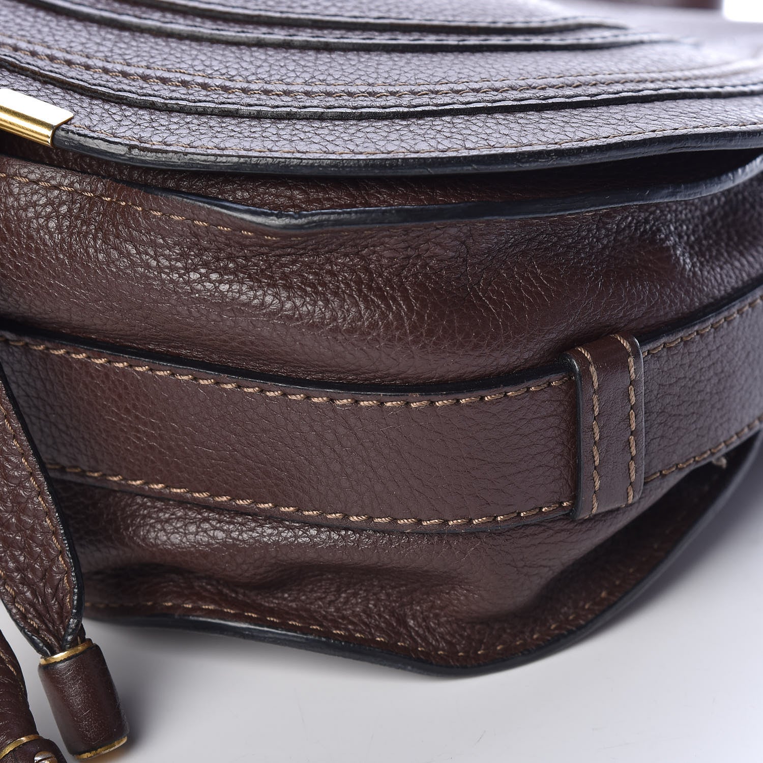 Chloe Calfskin Medium Marcie Round Crossbody Bag Coffee Shot 12 of 13