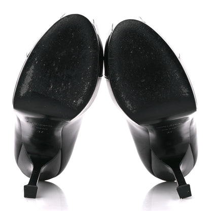 Saint Laurent Calfskin Vitello Vernice Tribtoo 105 Pumps 37 Black 5 of 8