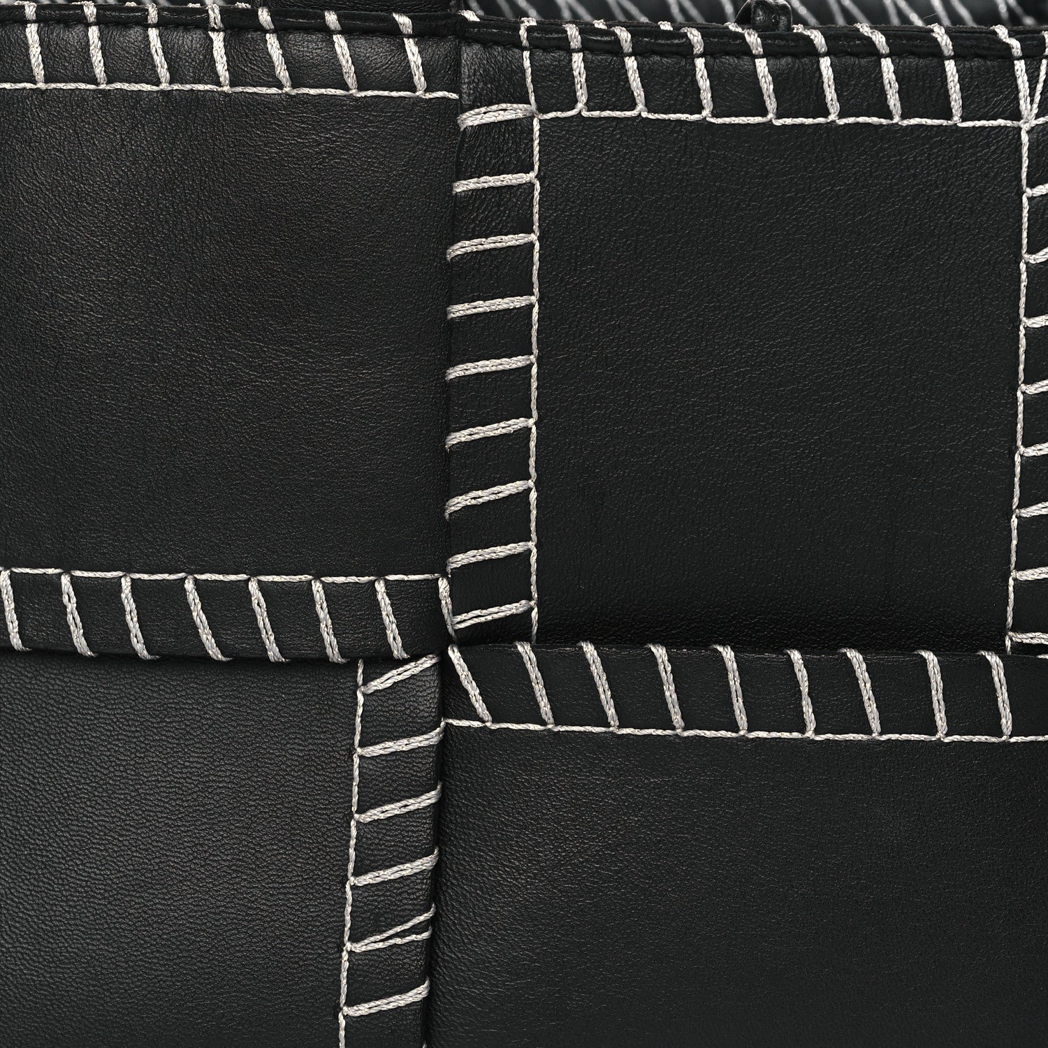 Bottega Veneta Nappa Maxi Intrecciato Overlock Stitched Small Arco Tote Black Silver 8 of 10