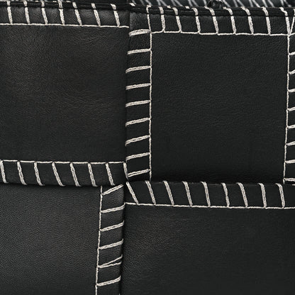 Bottega Veneta Nappa Maxi Intrecciato Overlock Stitched Small Arco Tote Black Silver 8 of 10
