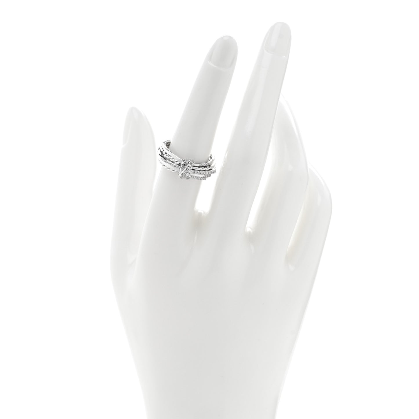 Sterling Silver Diamond 7.5mm Angelika Ring 54 6.75