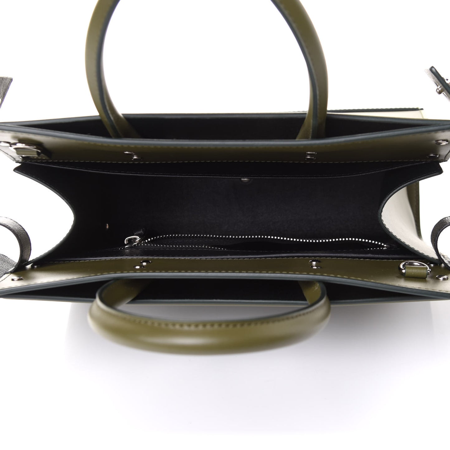 Smooth Calfskin Small Horizon Satchel Khaki