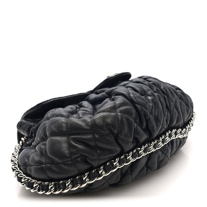 Chanel Washed Lambskin Quilted Medium Chain Around Messenger Black 4 of 10