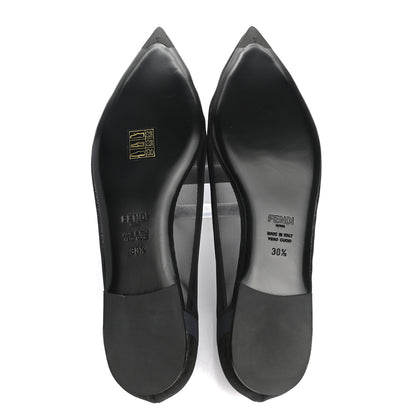 Fendi Mesh Skimmer Ballerina Flats 38.5 Navy Black 5 of 7