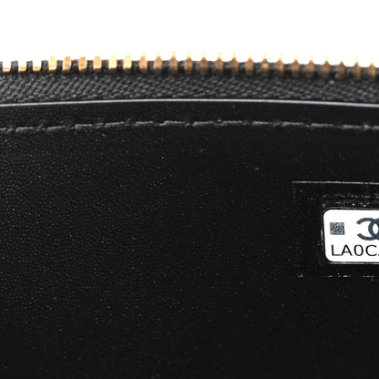 Chanel Calfskin Crocodile Embossed Exoticoco Small Top Handle Vanity Case With Chain Black 7 of 12