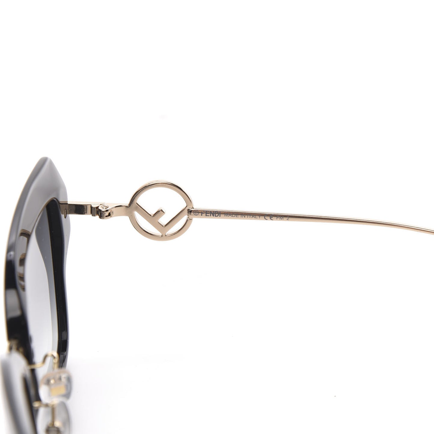 Acetate Metal F is Fendi Square Cat Eye Sunglasses FF 0424/F/S Black