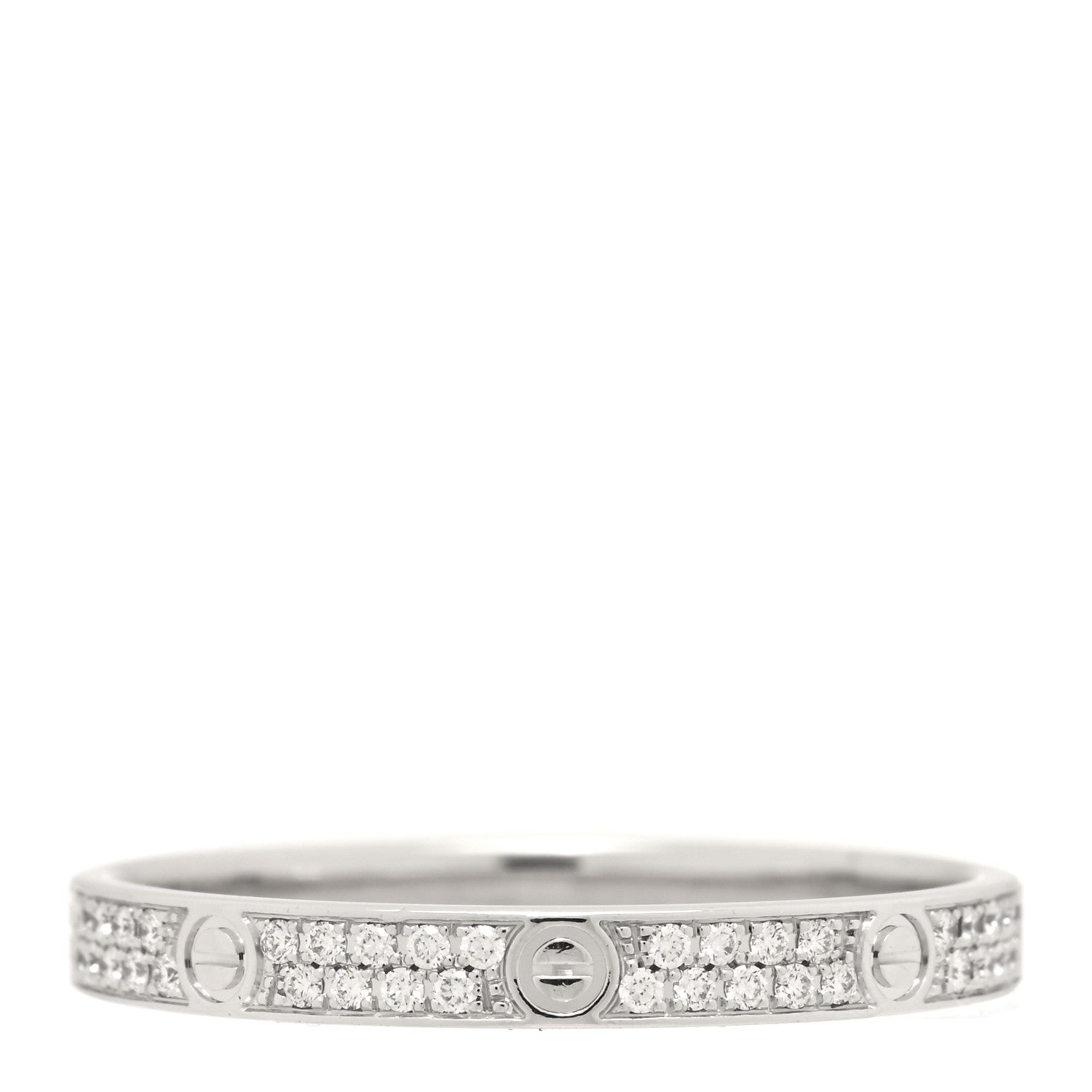Cartier 18K White Gold Diamond 2.6mm LOVE Paved Band Ring 57 8 3 of 5