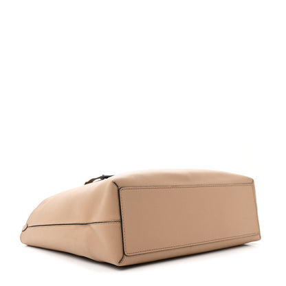 Burberry Grainy Calfskin Haymarket Check Medium Reversible Tote Camel 4 of 11
