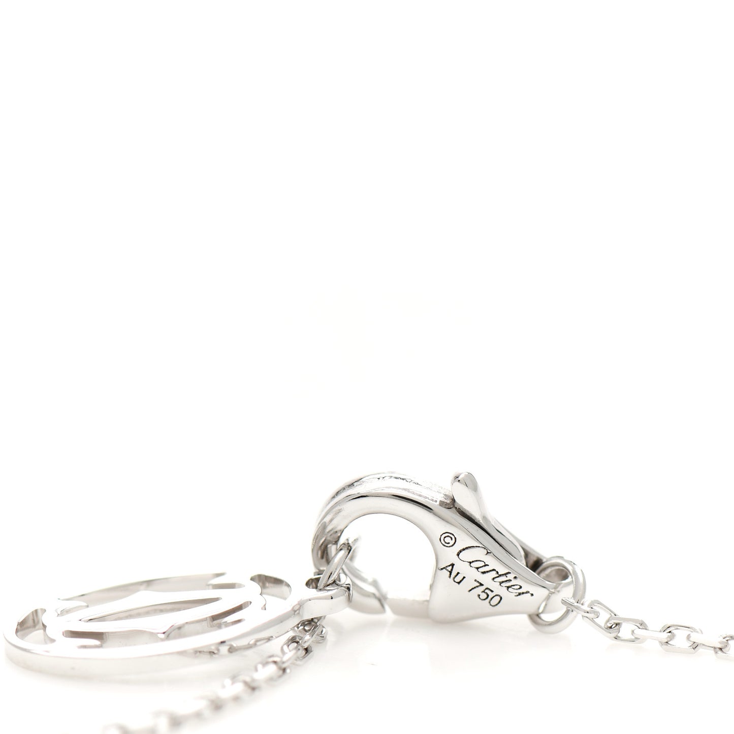 18K White Gold Diamond .23ct C De Cartier Pendant Necklace