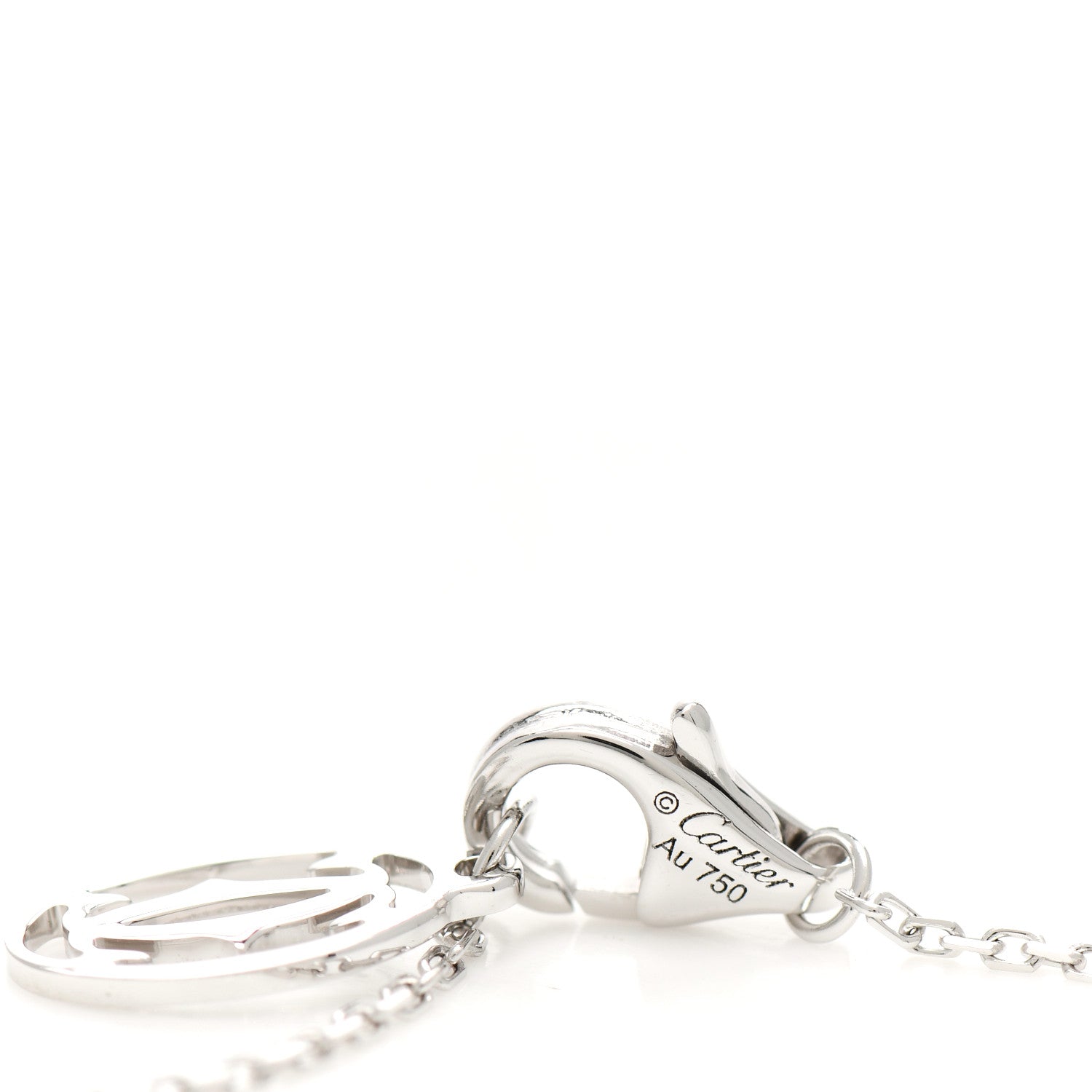 Cartier 18K White Gold Diamond .23ct C De Cartier Pendant Necklace 3 of 5